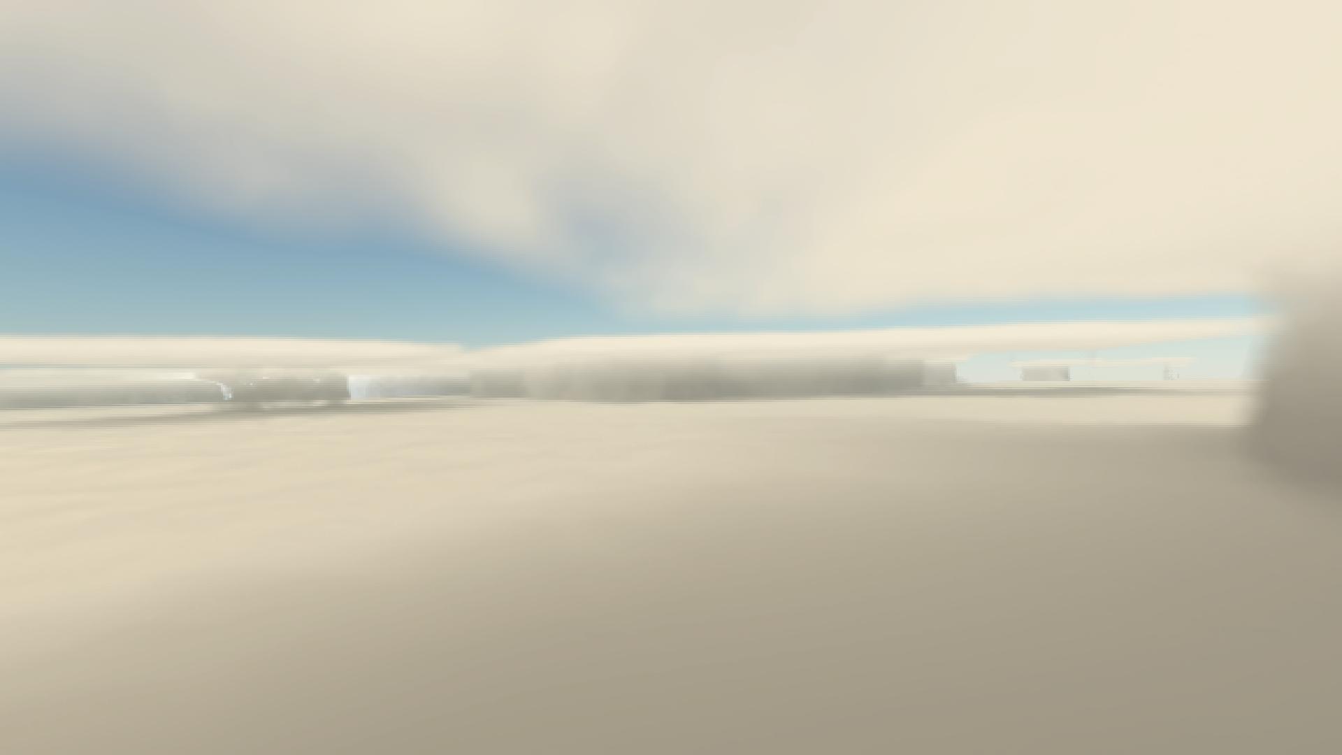 Above the volumetric cloud layer with lightning in the distance