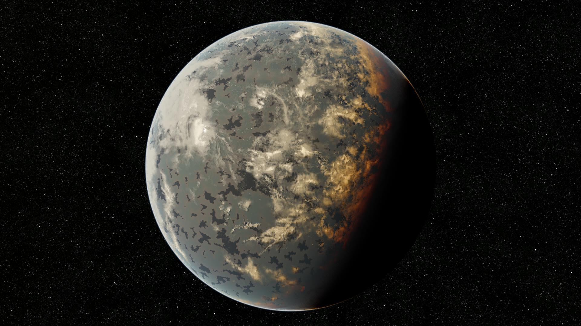 The full planet seen from orbit on the day side, in-engine
